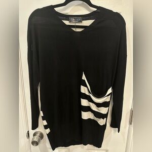 Black and white knit sweater